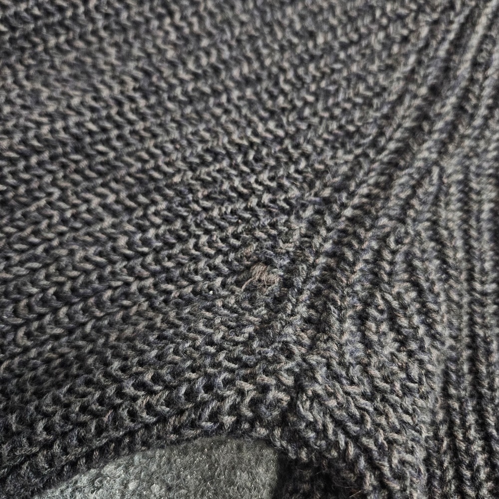 Eddie Bauer Full Zip Cardigan Mens Large‎ Gray Ribbed Knit Dark Academia Grandpa - Picture 4 of 9